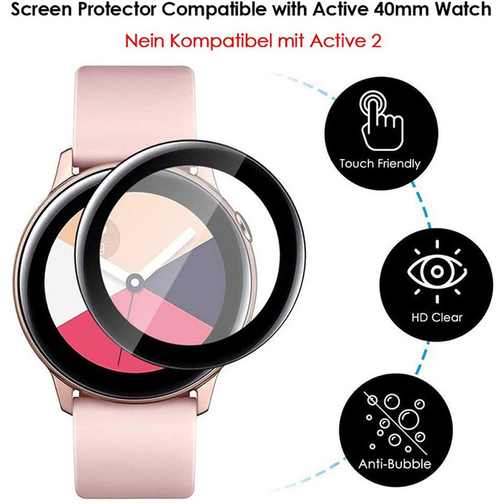 Kính Cường Lực Viền Cong 3d Bảo Vệ Màn Hình Cho Samsung Galaxy Watch Active 2 40mm 44mm Active2