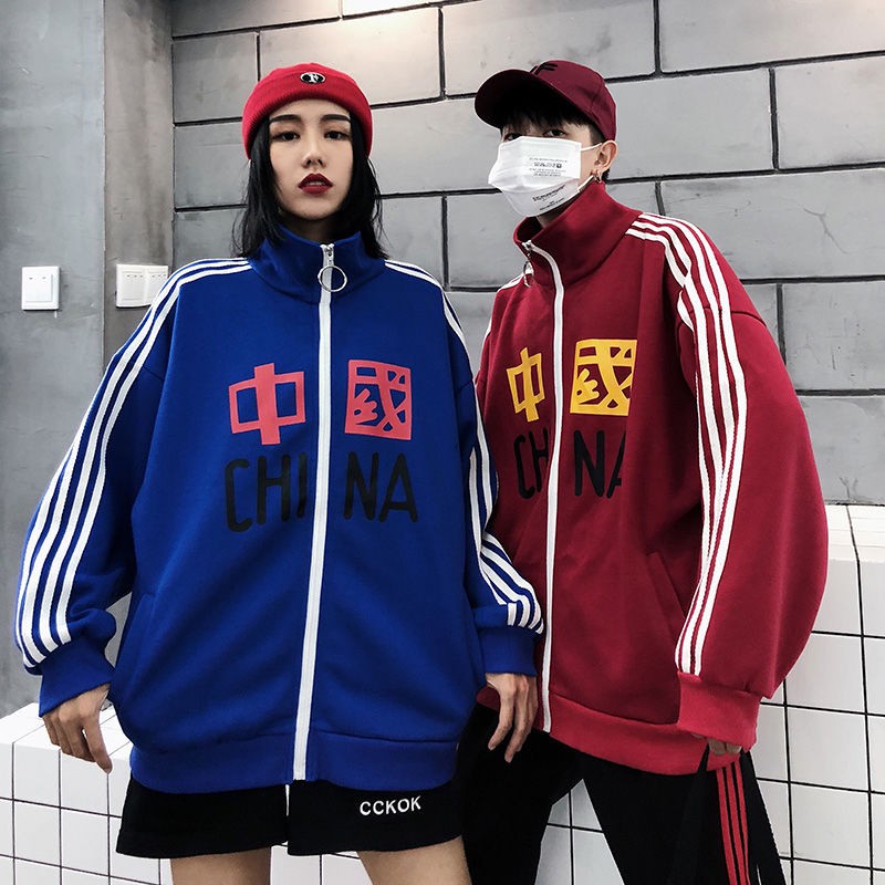 Áo Sweater Phối Nhung Dày Kiểu Trung Hoa Thời Trang Thu Đông 2019 Cho Các Cặp Đôi