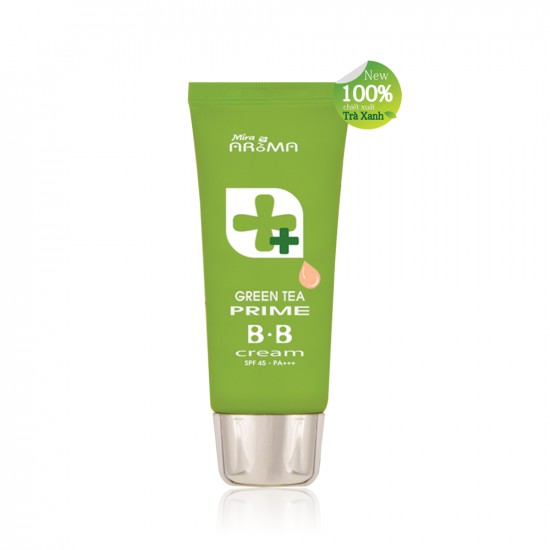 Kem Nền BB Cream Trà Xanh MIRA AROMA Green Tea Prime