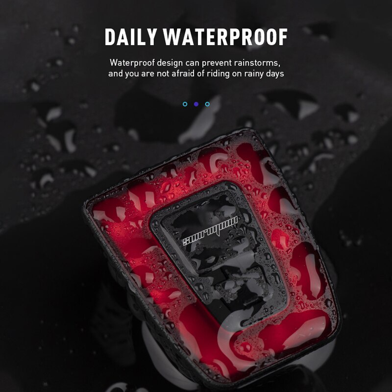 Đèn LED cảnh báo an toàn SUNRIMOON chống thấm nước sạc USB gắn đuôi xe đạp leo núi