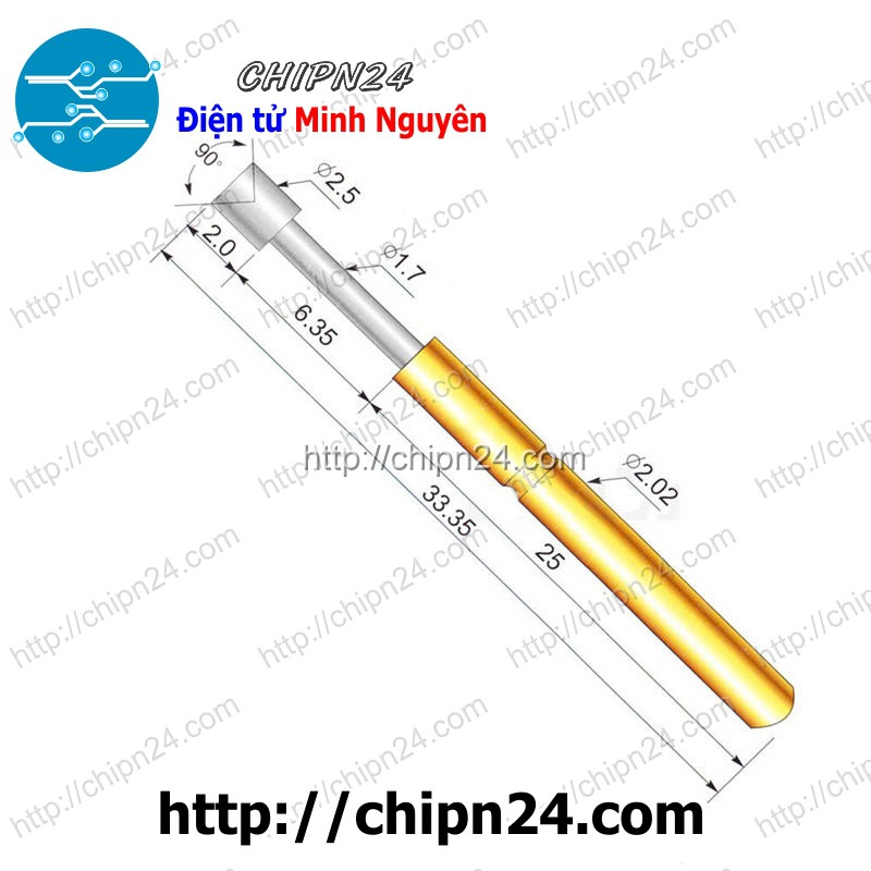 [3 CÂY] Kim test mạch P125-A, đường kính ống kim 2.0mm, đầu lõm