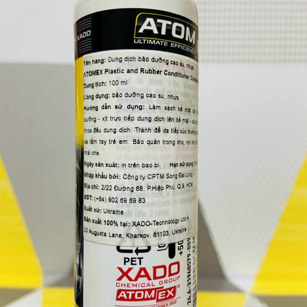 Dưỡng nhựa, cao su cao cấp XADO ATOMEX Plastic And Rubber Conditioner Concentrate