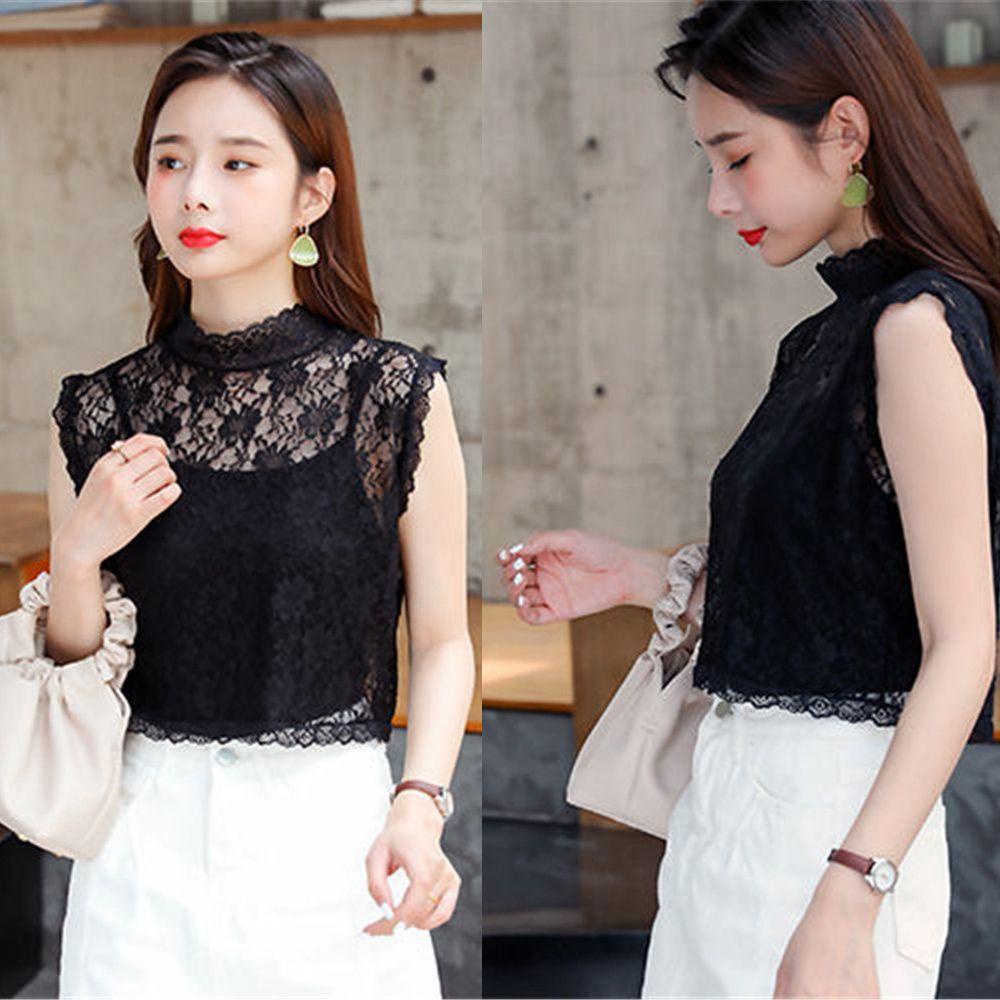 Cổ Áo Rời Cổ Bẻ Giả Ren Phong Cách Vintage Thời Trang