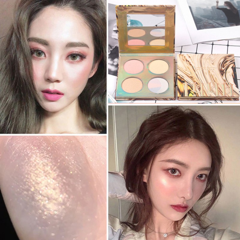 [Hàng mới về] Bảng phấn bắt sáng 4 màu chống thấm nước lâu trôi màu sắc bóng mượt | BigBuy360 - bigbuy360.vn