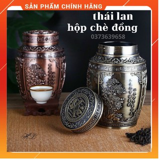 [ ĐẸP - ĐỘC - LẠ ] Hộp đựng trà bằng đồng -2 Lớp chống ẩm mốc - sai to -hoa văn cổ -độc đáo -tinh tế