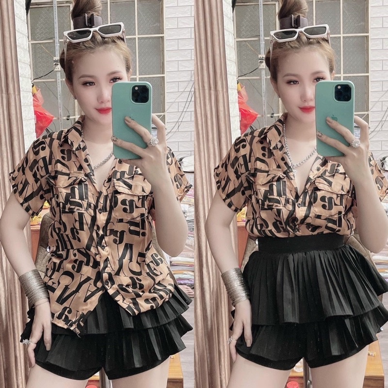 ÁO SƠMI CHỮ TAY NGẮN TÚI