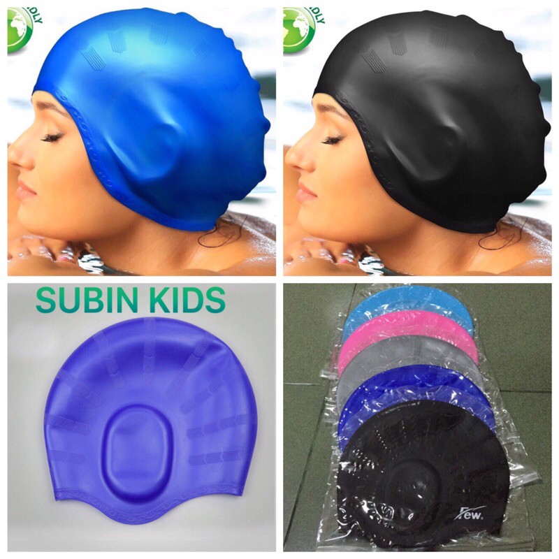 Mũ bơi Nón bơi CQ - nón bơi cao su bịt tai cho nam nữ, trẻ em trên 7 tuổi (hàng sẵn kho) SUBIN KIDS