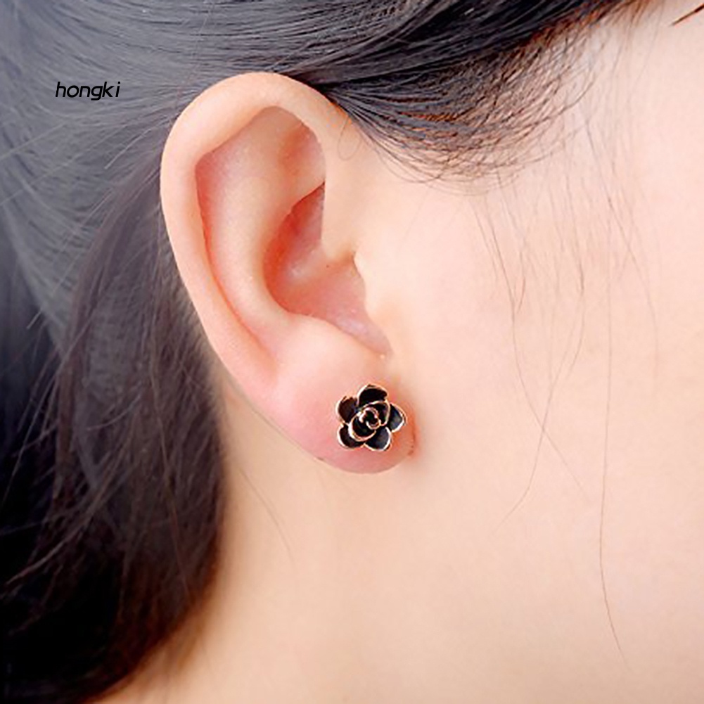 Bông Tai Hình Hoa Hồng Thanh Lịch Cho Nữ