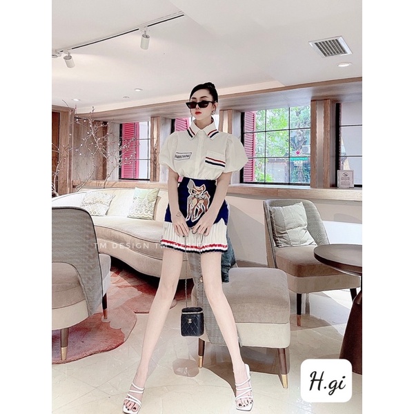 Set sơ mi , chân váy Thom Browe so hot vt , lên dáng chất dã man ạ 🔥