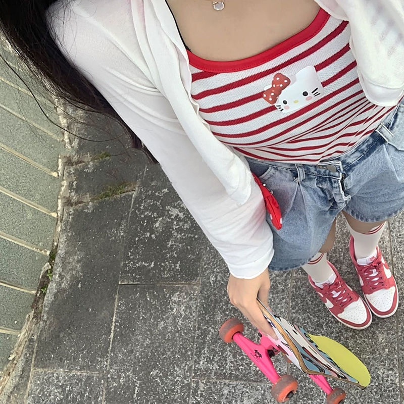 Summer New Soft Girl Suspenders Inside The Hot Girl Vest Daily Style Niche Outer Wear Bottoming Student Cute Top Female