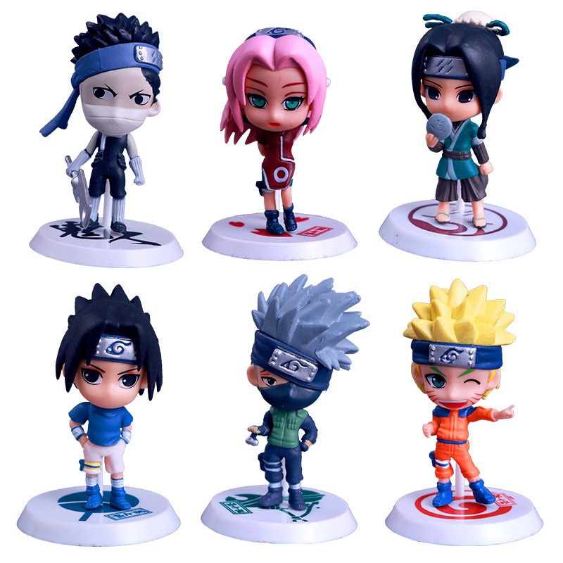 Set 6 Mô Hình Nhân Vật Hoạt Hình Naruto Sakura Kakashi Sasuke