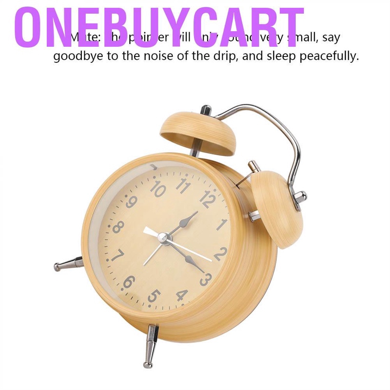 Onebuycart Alarm Clock Retro Mechanical Hand Winding Metal Double Bell for Bedroom Time Management He