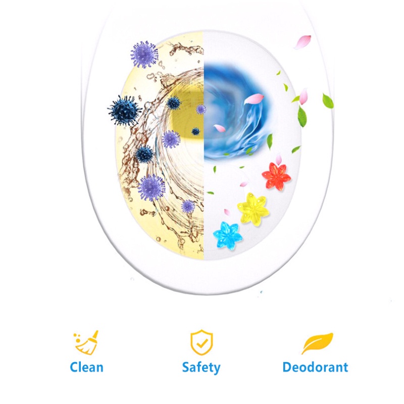 toilet gel Gel khử mùi toilet không để lại vết với hương hoa dung tích 12 bông hoa Tinh dầu thơm làm sạch toilet