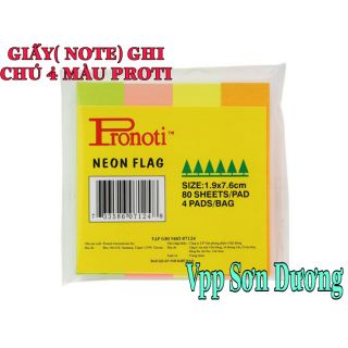 GIẤY ( NOTE) 4 MÀU GHI CHÚ CÔNG VIỆC PROTI