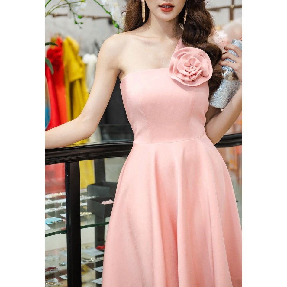Đầm thun thiết kế cao cấp xoè cúp ngực đính nơ dài trên gối dùng đi tiệc | đi làm | đi event cực sang