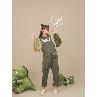 Set áo len và yếm khủng long xanh - video và anh thật