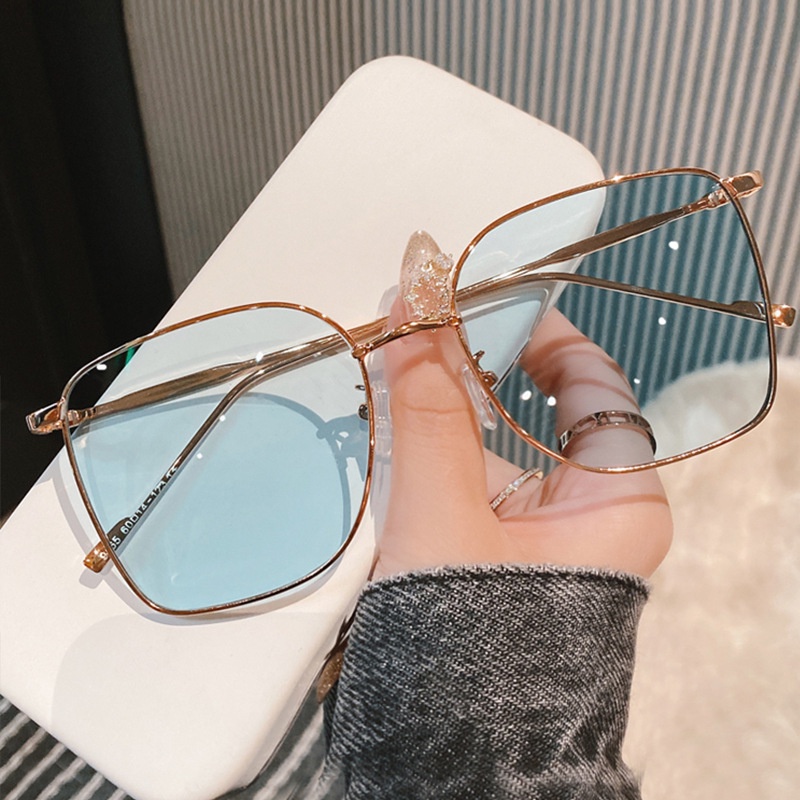 Kính Mát Gọng Vuông Kim Loại Phong Cách Hàn Quốc 2022 Mới Cho Nam Nữ