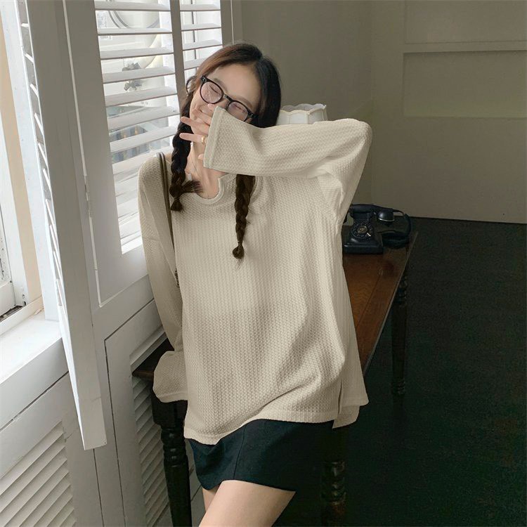 Áo Nữ, Áo Thun Tổ Ong Cổ Khoét Dáng Suông 4 Màu Cực Xinh | BigBuy360 - bigbuy360.vn