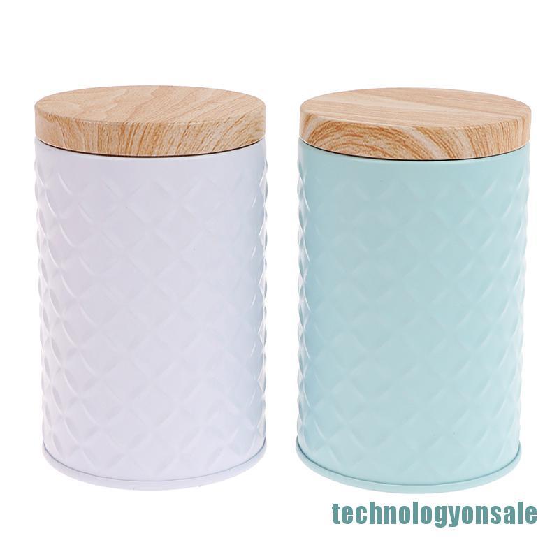 Hộp Trà Thiếc / Cà Phê Với Hạt Gỗ