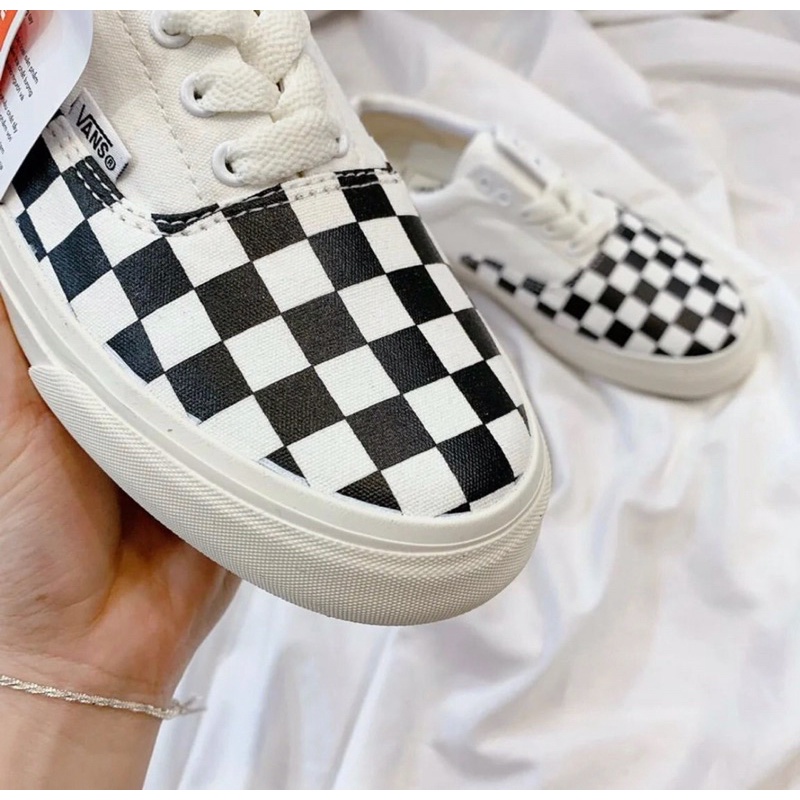 Giày 𝐕𝐀𝐍𝐒 Caro Buộc Dây Viền Trắng, Giày Thể Thao 𝐕𝐀𝐍𝐒 Đen Old Skool Nam Nữ Full Bill Hot Nhất 2022
