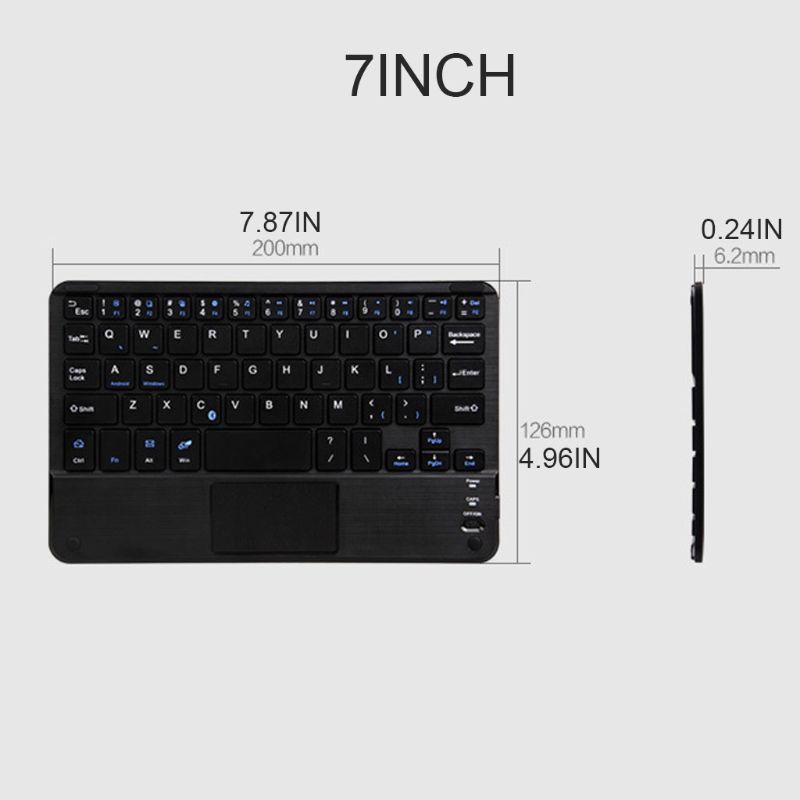 Bàn Phím Bluetooth Không Dây 7 / 9 / 10 Inch Kèm Màn Hình Cảm Ứng