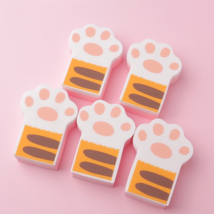 1 Cái Mút Trang Điểm Ướt Và Khô Hình Chân Mèo Dễ Thương Fmz