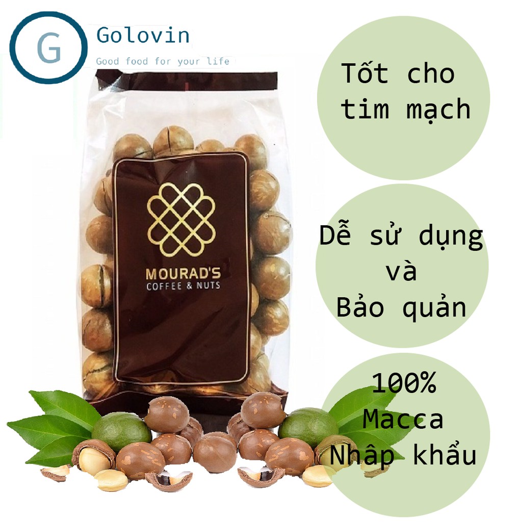 Hạt mắc ca Úc Macadamia Mourad's 500g tốt cho sức khỏe bà bầu, trẻ nhỏ, bổ sung dinh dưỡng ( tặng tách vỏ )Golovinshop