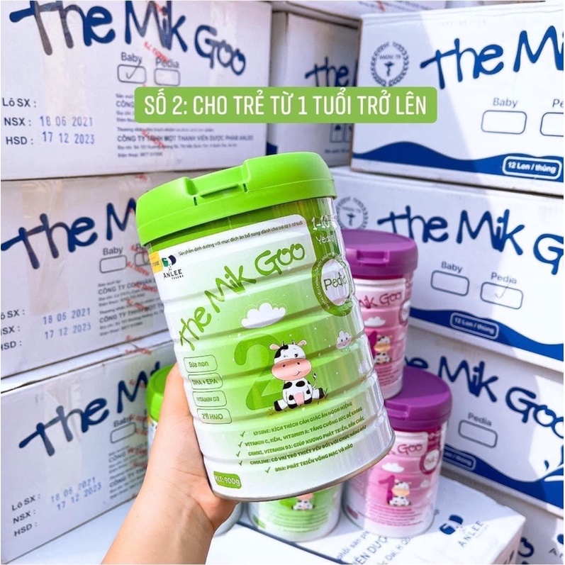 Sữa công thức tăng cân , tăng cao The Mik Goo số 1 và 2,lon 900gr Miukids Thực phẩm cho bé Sữa công thức