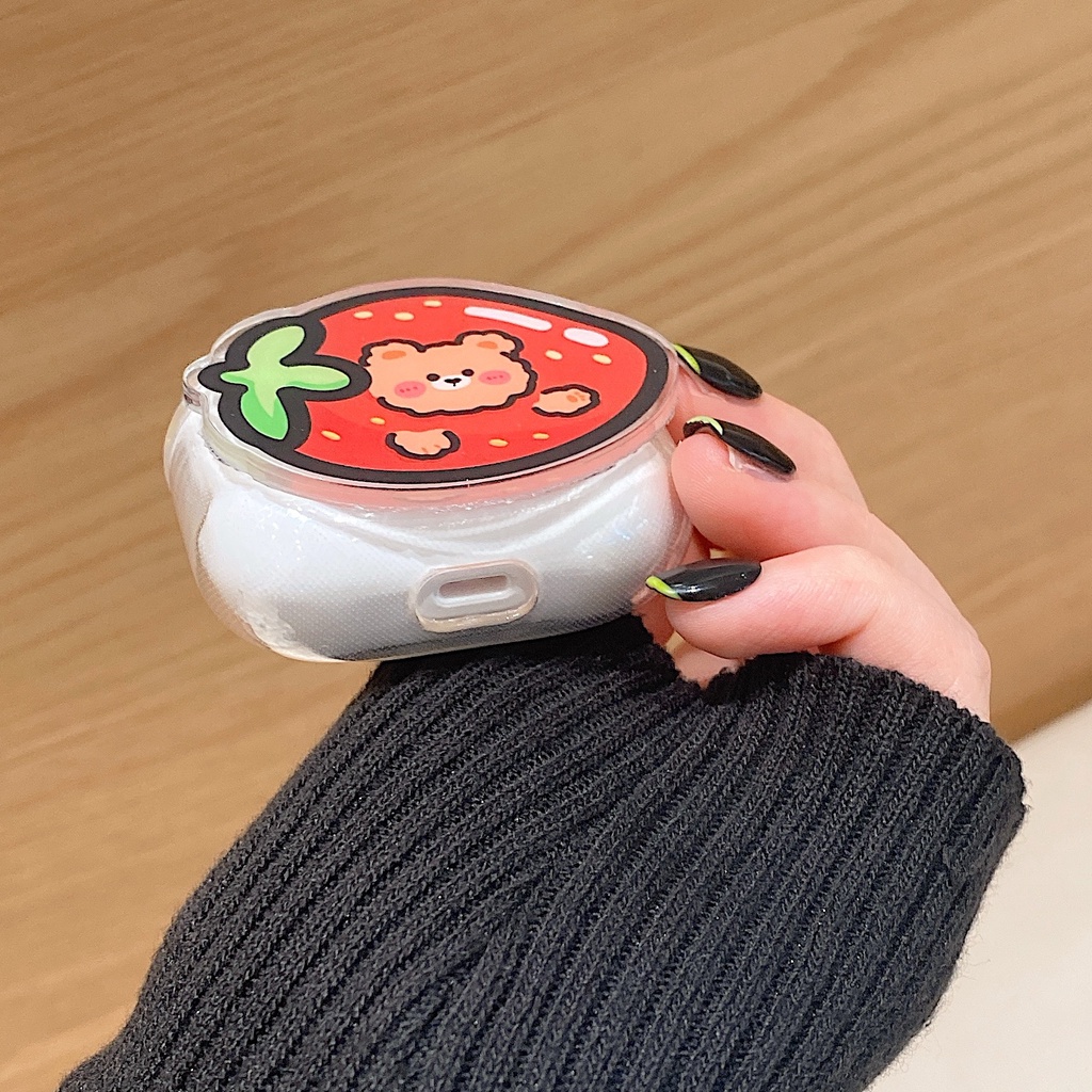 Vỏ Bảo Vệ Hộp Sạc Tai Nghe AirPods 1 2 pro 3 2021 gen3 Bluetooth Không Dây Bằng Silicon Tpu Mềm Họa Tiết Động Vật Trái Cây Dễ Thương