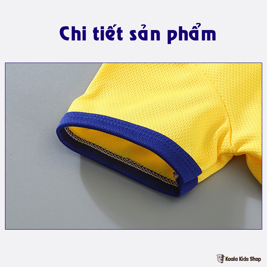 Bộ quần áo cộc tay chất cotton lưới bé trai co giãn thoáng mát Áo thun quần đùi trẻ em mùa hè từ 2-8 tuổi