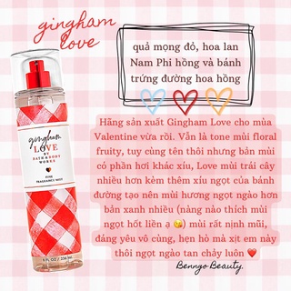 Gingham love - bộ xịt thơm dưỡng thể bath and body works