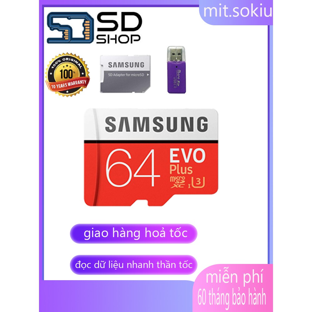 Samsung Thẻ nhớ Micro SD 64GB U1 class10 4K 100Mb/s micro sd