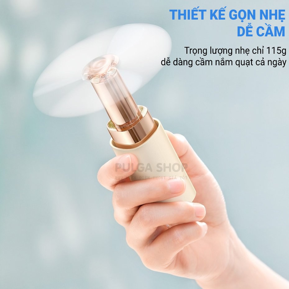 Quạt Cầm Tay Mini Baseus Sạc Pin Tích Điện Thiết Kế Nhỏ Gọn 2 Tốc Độ Gió Sử Dụng Liên Tục 12h