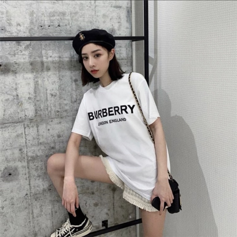 Áo thun tay lỡ BURBERRY áo phông unisex nam nữ cotton oversize form rộng co dãn