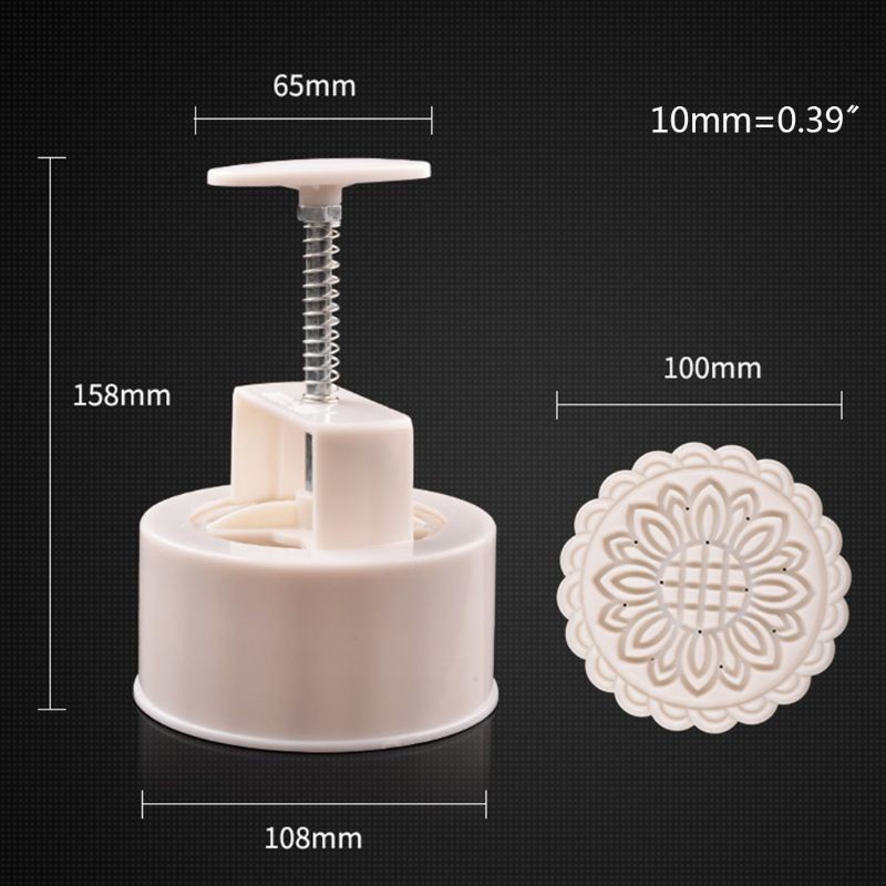 Khuôn Làm Bánh Trung Thu 250g Kèm 6 Con Dấu Hình Hoa Tròn
