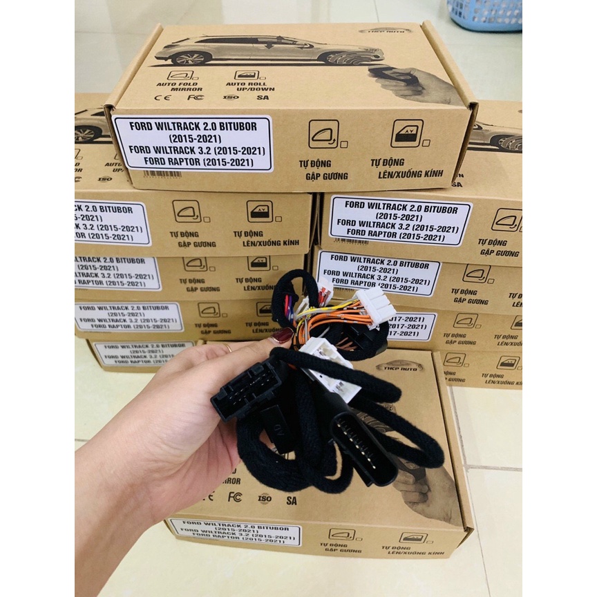Tự Động Gập Gương Và Lên Xuống Kính Xe Ford Ranger 2016 2017 2018 2019 202( tặng kèm thanh cậy nhựa)