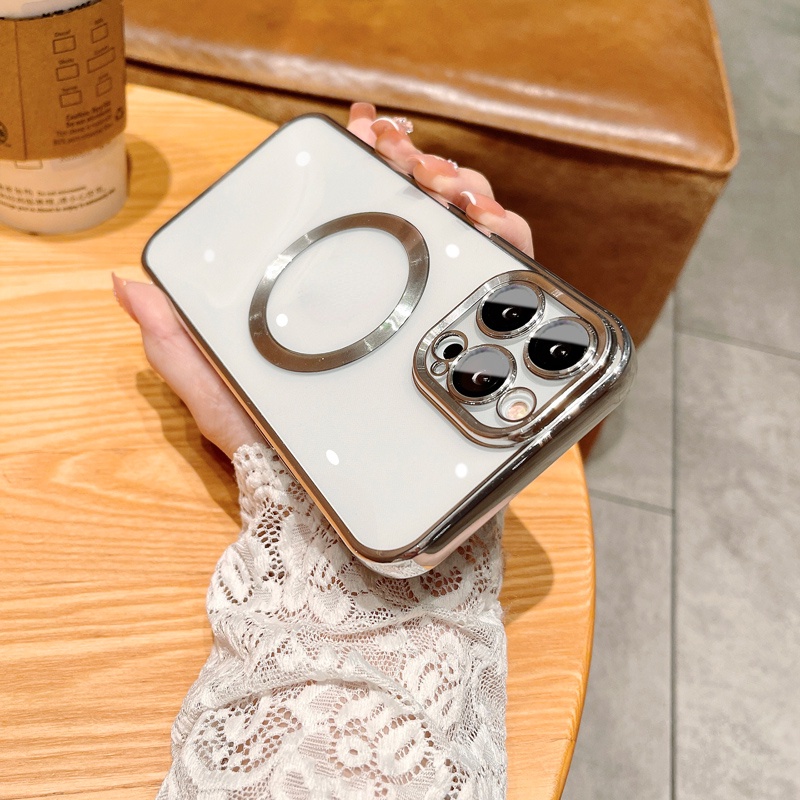 Ốp Điện Thoại iPhone 14 plus 11 12 13 Pro Max case ốp lưng điện thoại iphone 14 promax Dẻo Tráng Gương Trong Suốt Kèm Khung Bảo Vệ Camera Sang Trọng Cho