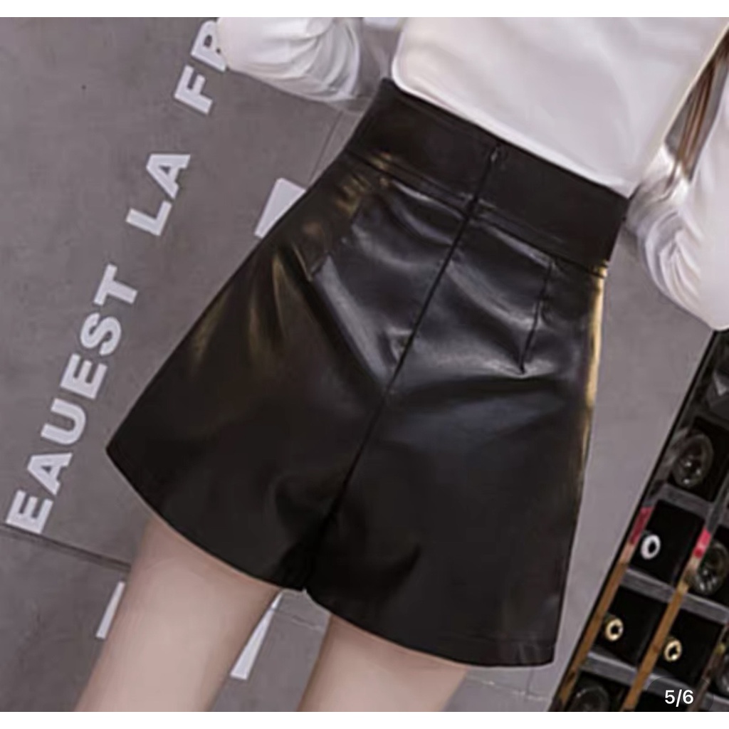 Chấn Váy Da Cao Cấp Chữ A  Vạt Lệch Cúc Chéo Dáng Ngắn Công Sở Ôm Body Hàn Quốc