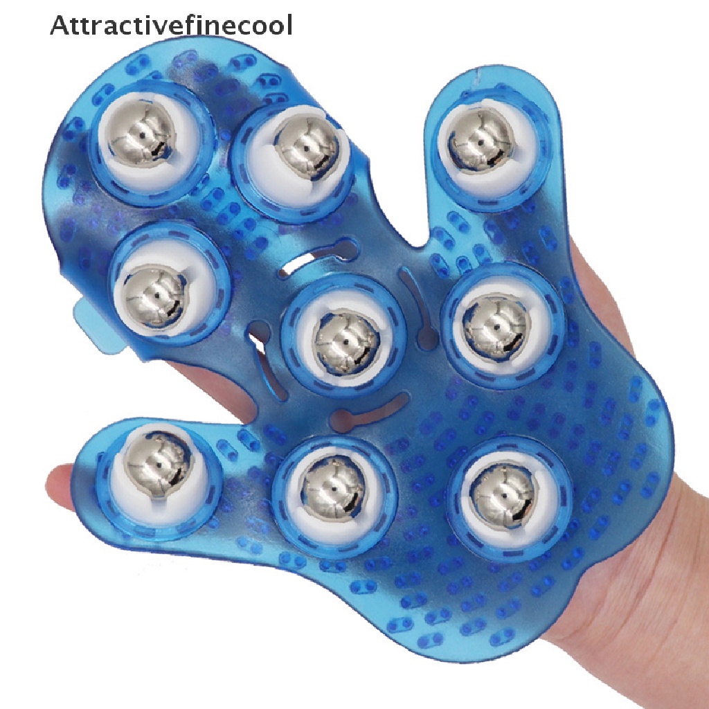 Găng Tay Mát Xa Cơ Thể 9 Con Lăn Kim Loại 360 Độ Tiện Dụng