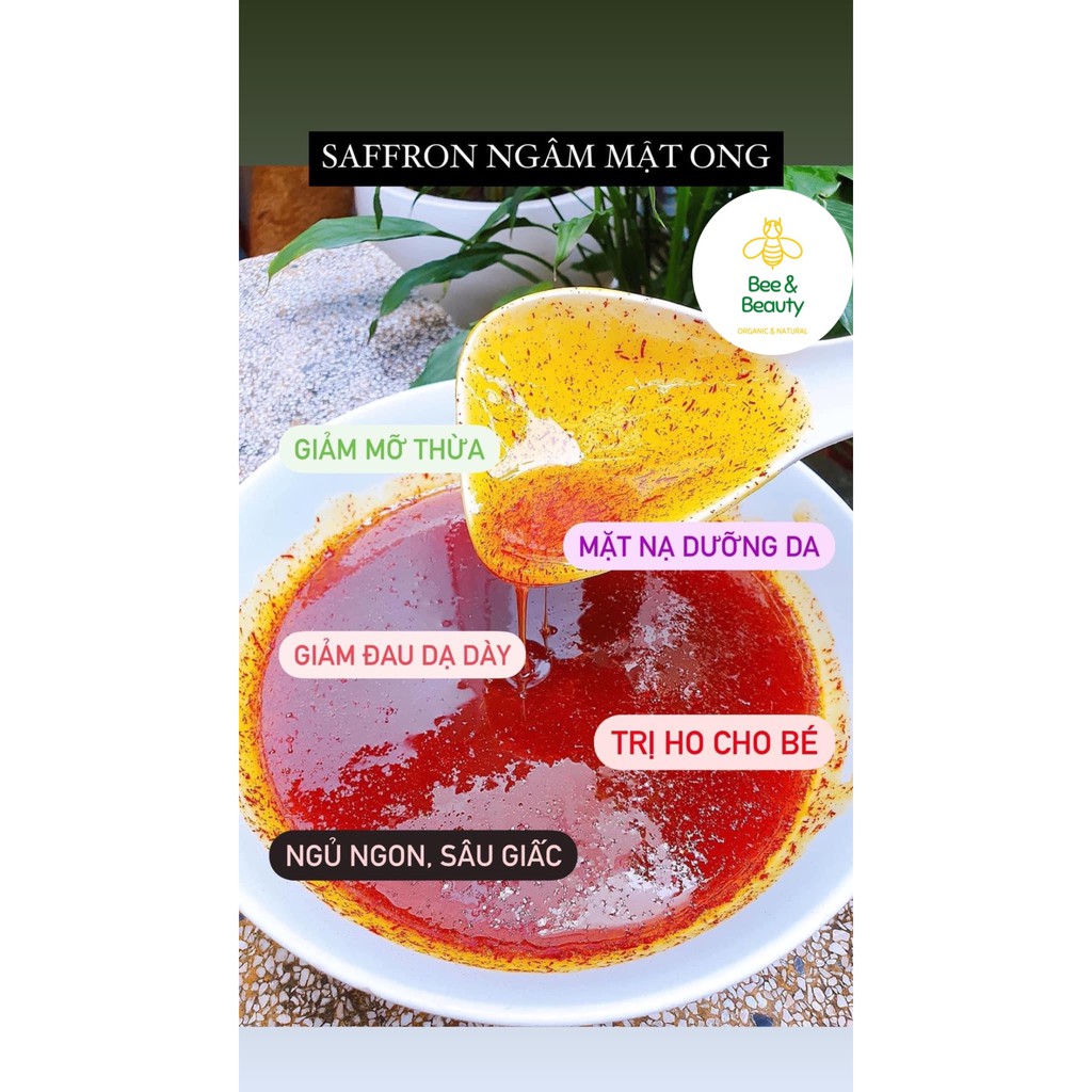 SAFFRON NGÂM MẬT ONG GIÚP NGỦ NGON, SÂU GIẤC (1gr Saffron + 200ml mật ong) | BigBuy360 - bigbuy360.vn