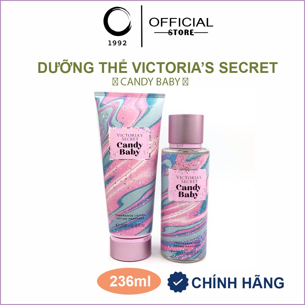 Dưỡng Body 🌸𝑭𝒓𝒆𝒆𝒔𝒉𝒊𝒑🌹 Dưỡng Thể Nước Hoa Làm Sáng Da Victoria's Secret Lotion 236ml 🍨 CANDY BABY 🍭 Body Mist 250ml