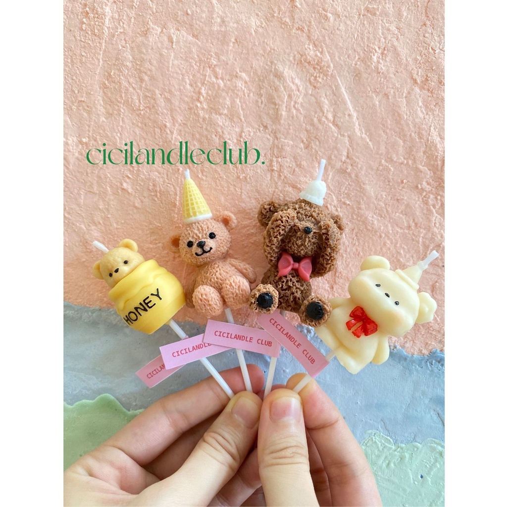 Nến cắm bánh kem sinh nhật handmade siêu cute style Hàn, phụ kiện trang trí bánh kem