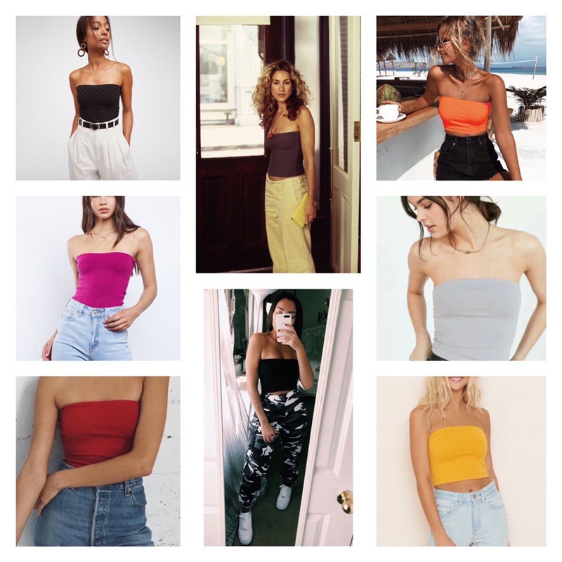 [Nhiều Mầu] Áo Quây Ngực Áo Ống Không Đệm Thun Nữ Croptop Dáng Ôm  Không Dây Xuất Khẩu F21