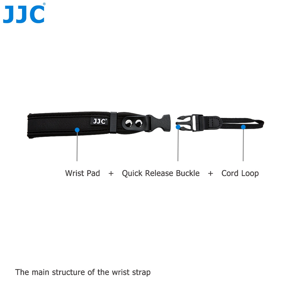 JJC ST-1 Dây Đeo Cổ Tay Cao Su Tổng Hợp Mềm Có Khóa Nhả Nhanh Cho Máy Ảnh DSLR Canon EOS R10 R8 R7 R6 Mark II R5 R3 RP 5D 60D 60Da 70D 77D 80D 90D 200D II a7R V a7 IV  a7S III a9 II Z5 Z6 Z7 Z6II Z7II Z30 Z50 D7200 D5600 D5300 D3500 Lumix S5 II IIx S5 GH6