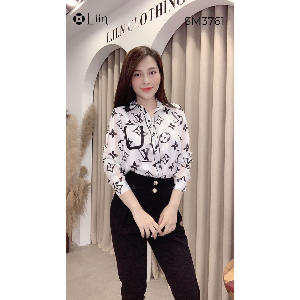Áo sơ mi màu Trắng Tằm họa tiết Sọc dài tay kiểu dáng trẻ trung, năng động Liin Clothing SM3761