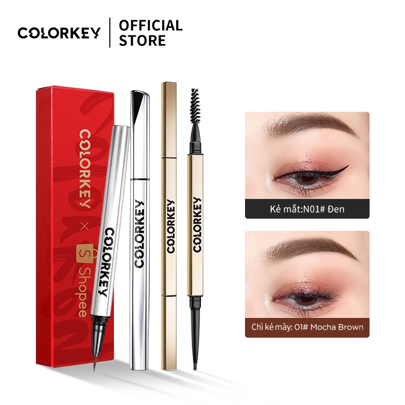 Colorkey & Shopee Bút Kẻ Mắt Và Lông Mày Đầu Tam Giác Nhanh Khô Kháng Nước Dễ Lên Màu
