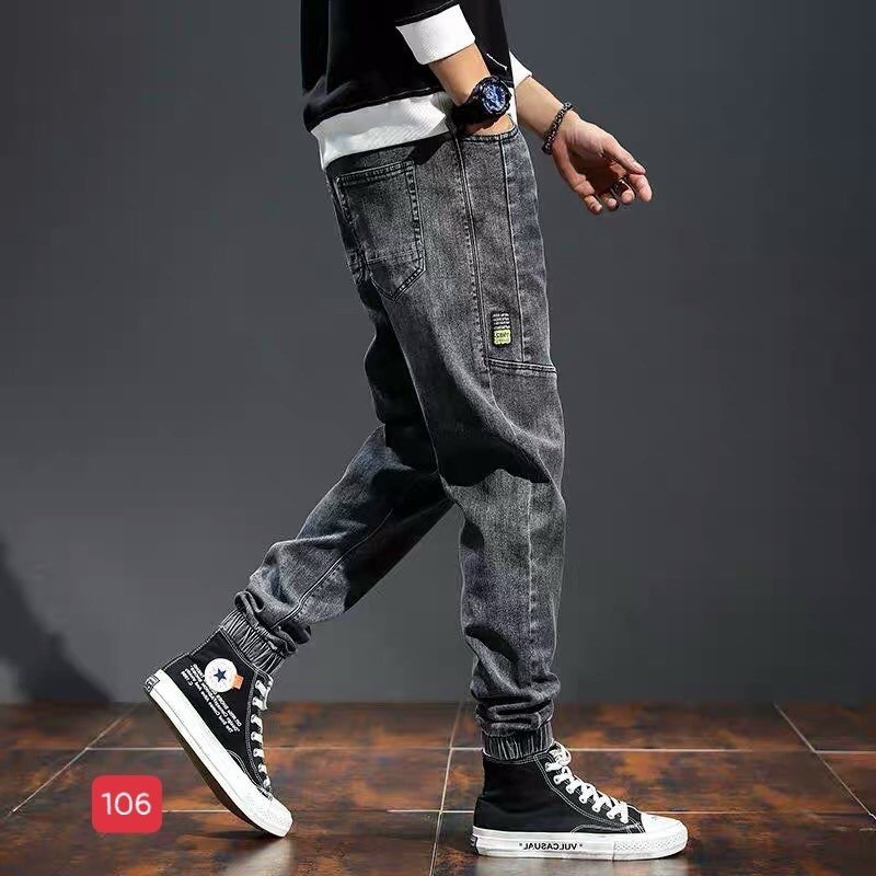 Quần Jean Jogger Nam Cao Cấp Cá Tính Co Giãn Bó Ống