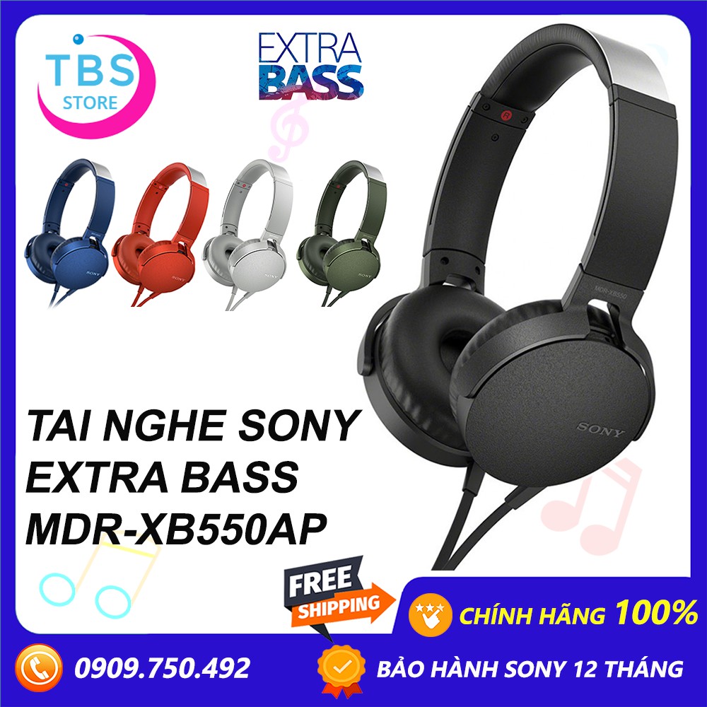 Tai nghe Sony Extra Bass MDR-XB550AP - Hàng chính hãng - Bảo hành 12 tháng