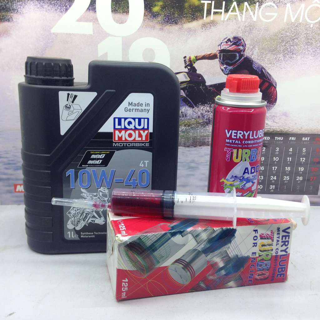 Nhớt Liqui Moly Street 4T 10W40 tặng 12ml Phụ gia nhớt Xado Verylube Turbo
