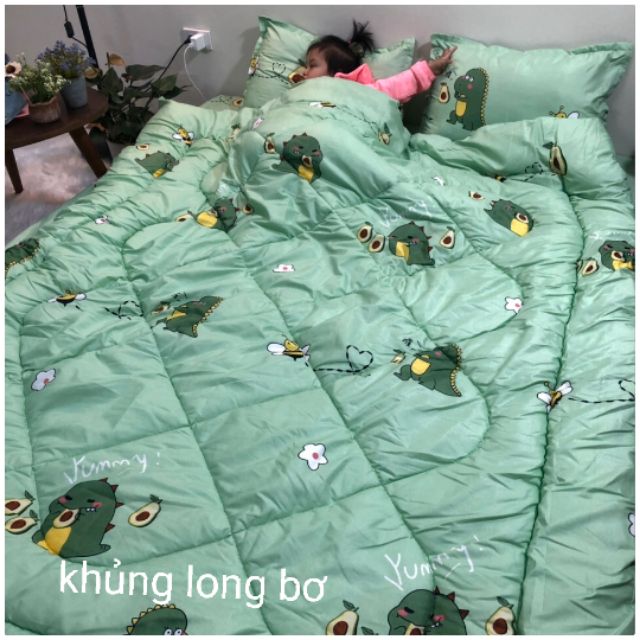 Trọn bộ 5 món ga gối chăn phao poly cotton nhiều mẫu 2019 ( gạt trái xem mẫu)